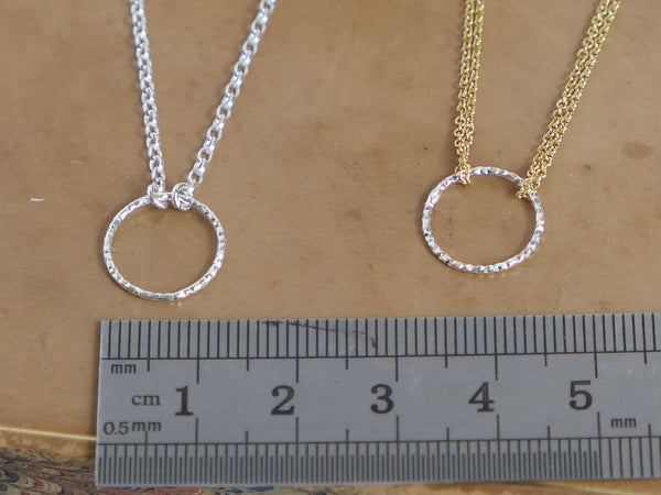 Halo Necklace 14K Rolled Gold and Silver