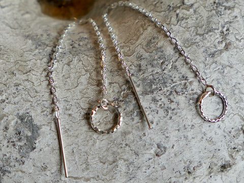 Halo Silver Threader Earrings