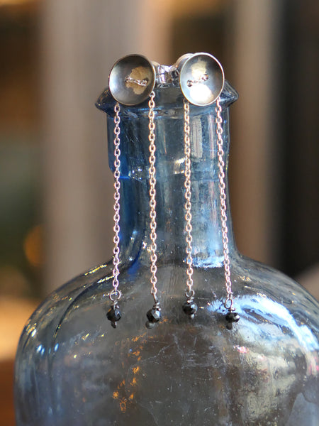 Pendulum Earrings with Silver Chain
