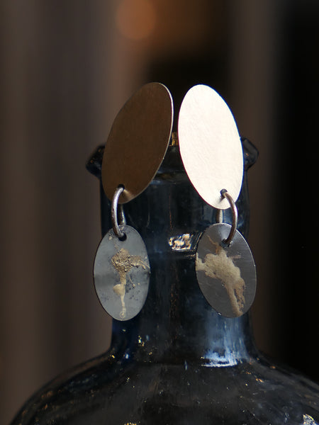 Double Oval Drop Earrings